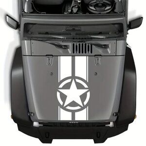 #581WHITE Stars Stickers Tribal Car Engine Hood Stickers,